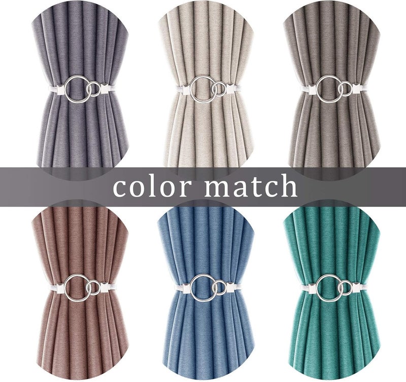 LLPMutu 4Pack Curtain Tiebacks Aluminum Alloy Spring Design Curtain Holdback Leaf Carving Design Curtain Ties for Drapes Curtain Ties Backs Curtain Modern Simple Style Curtain Holdback Decor (Sliver Ring) - Image 4